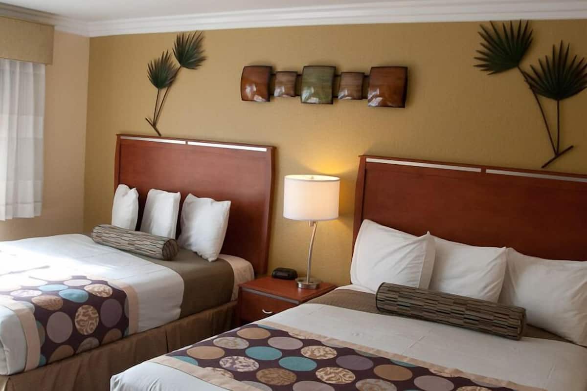 Standard Room, 2 Queen Beds, Fireplace | Pillowtop beds, desk, iron/ironing board, free WiFi