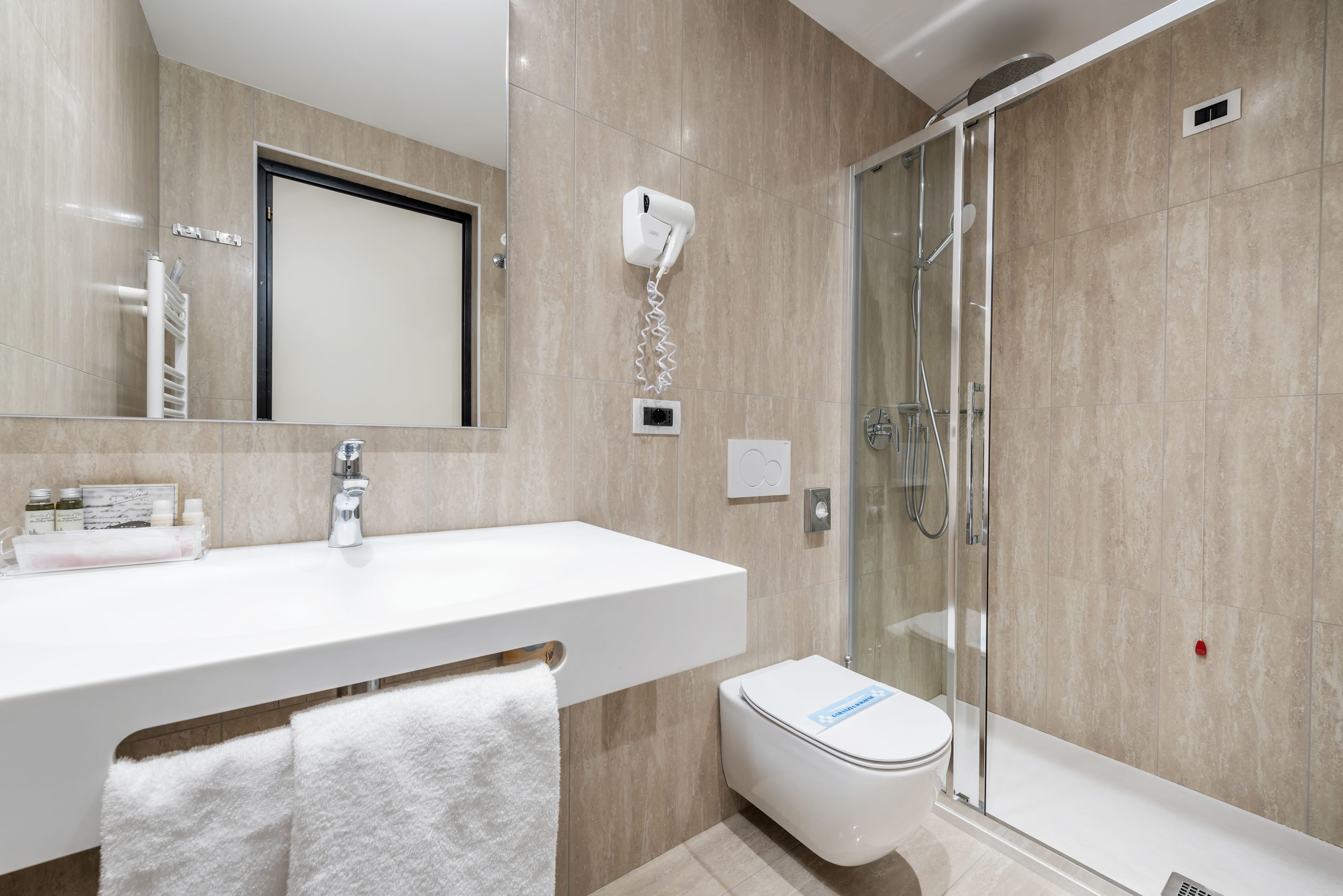 free toiletries, hair dryer, bathrobes, slippers