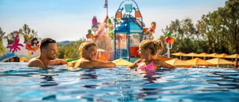Indoor pool, seasonal outdoor pool, pool umbrellas, sun loungers