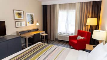 Premium bedding, down comforters, in-room safe, desk