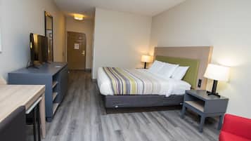 Premium bedding, down comforters, in-room safe, desk