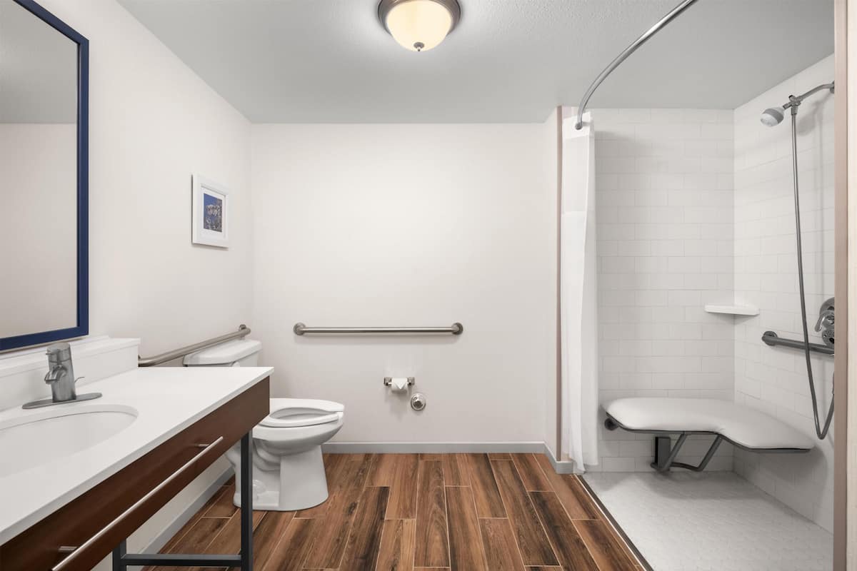 Estudio, 1 cama King size, con acceso para personas discapacitadas, para no fumadores | Regadera en el baño