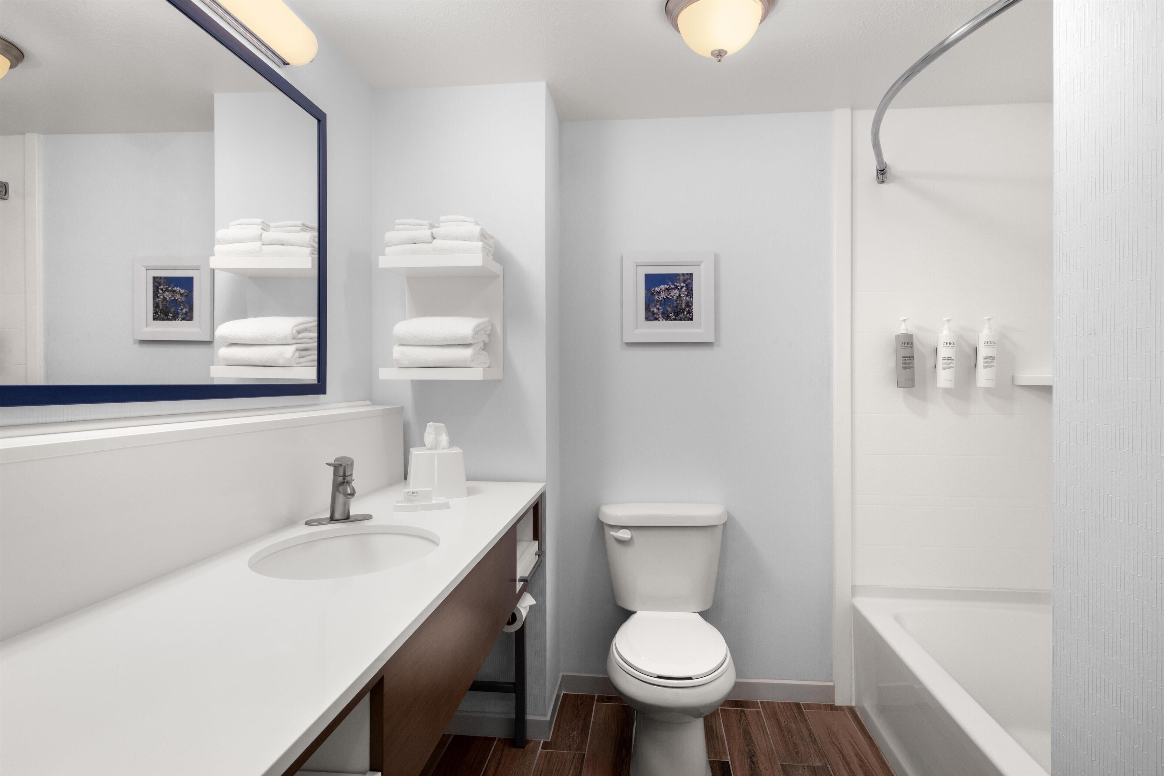 Kamar, 2 Tempat Tidur Queen, Bebas Asap Rokok | Kamar mandi | Kombinasi shower/bathtub dan perlengkapan mandi gratis