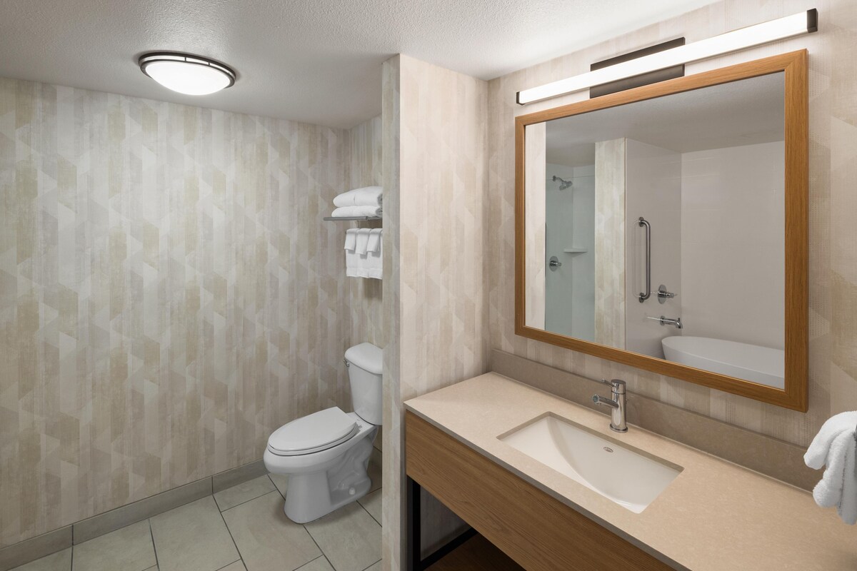 One king soaking tub non smoking | Bathroom | Free toiletries, hair dryer