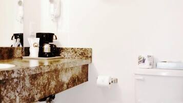 Hair dryer, towels