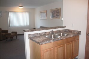 Fridge, microwave, coffee/tea maker