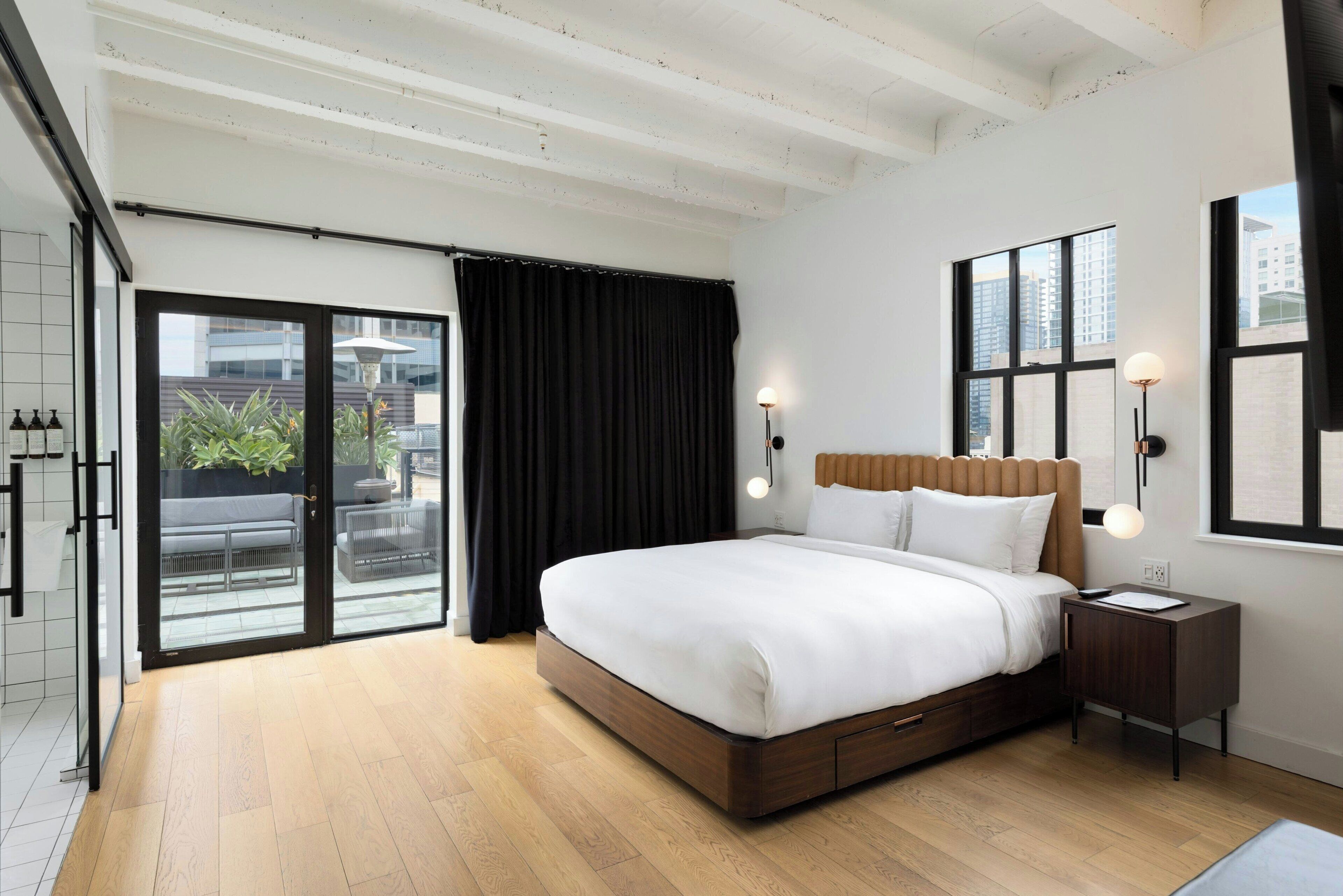 Premium bedding, down comforters, pillowtop beds, in-room safe