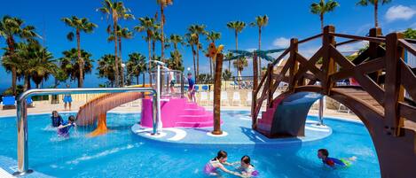 2 outdoor pools, open 9:30 AM to 6 PM, pool umbrellas, pool loungers