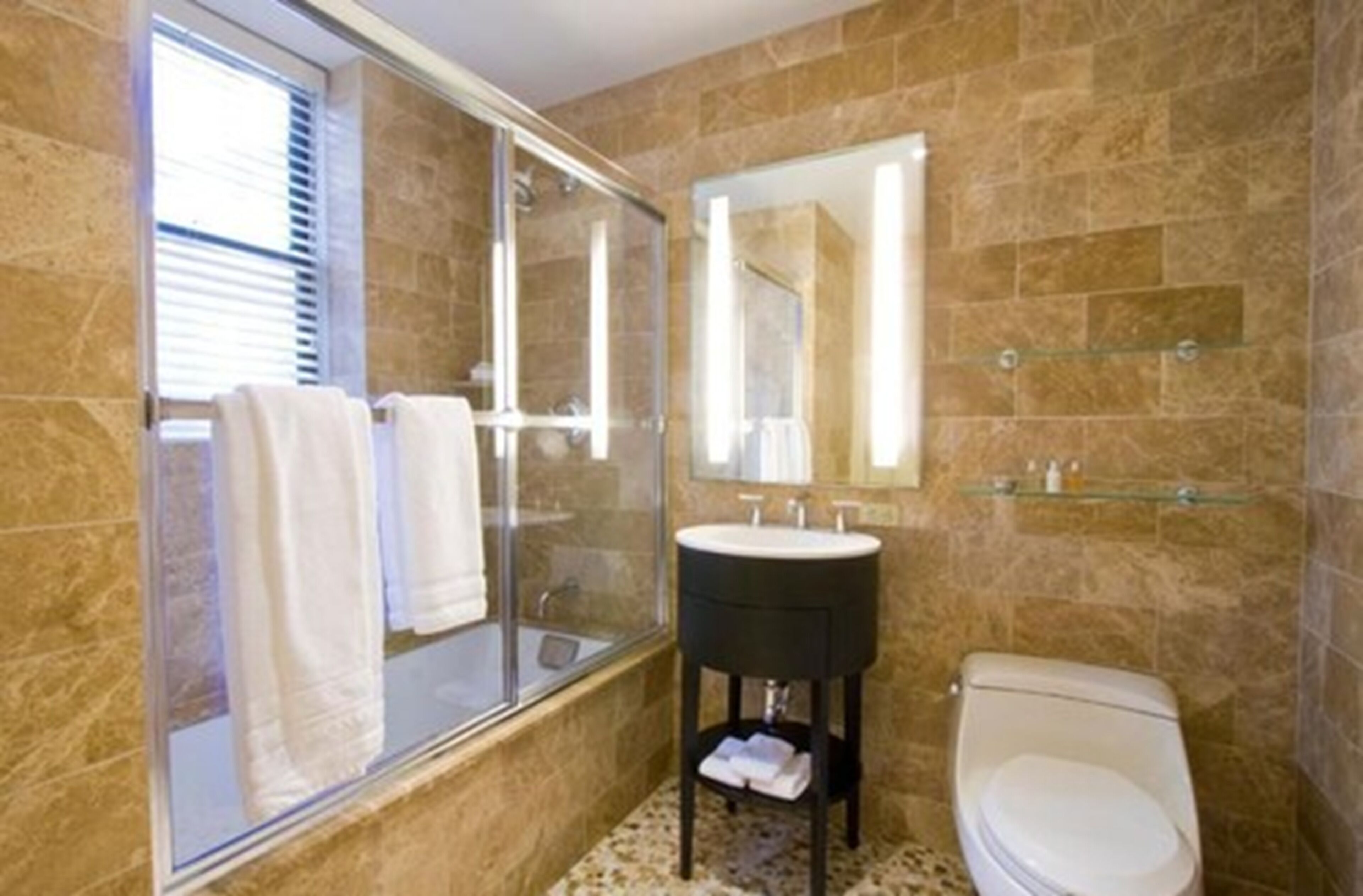 free toiletries, hair dryer, bathrobes, towels