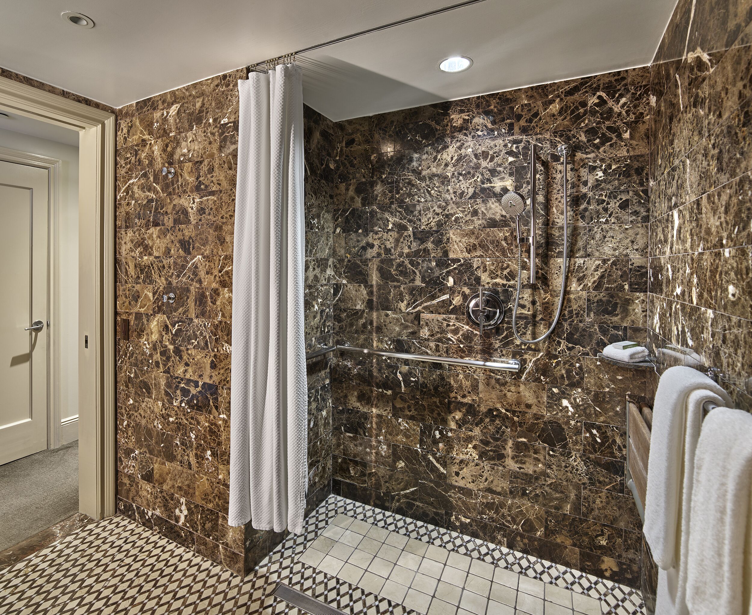 free toiletries, hair dryer, bathrobes, towels