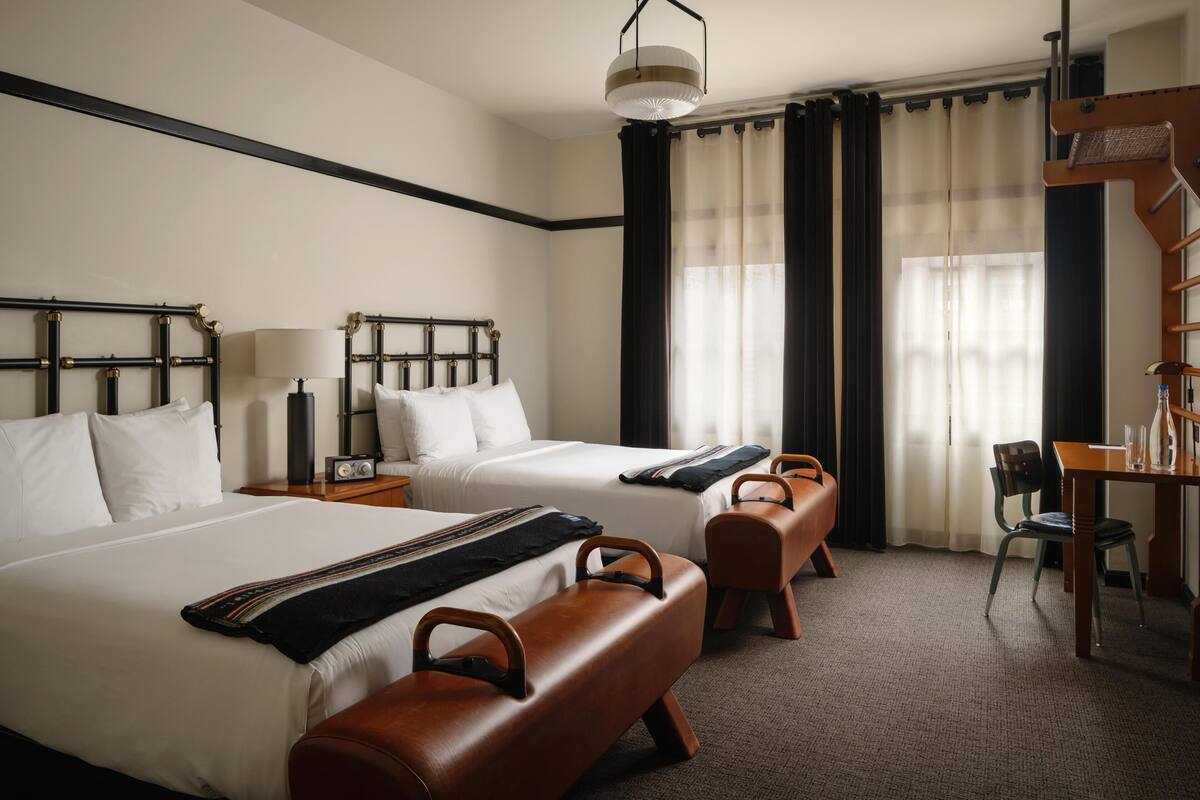 Junior Suite, 2 Double Beds | Premium bedding, down comforters, pillowtop beds, minibar