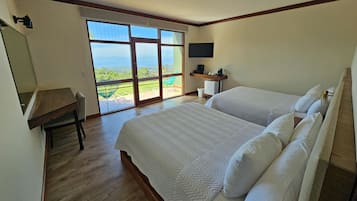 Premium bedding, down comforters, pillowtop beds, in-room safe