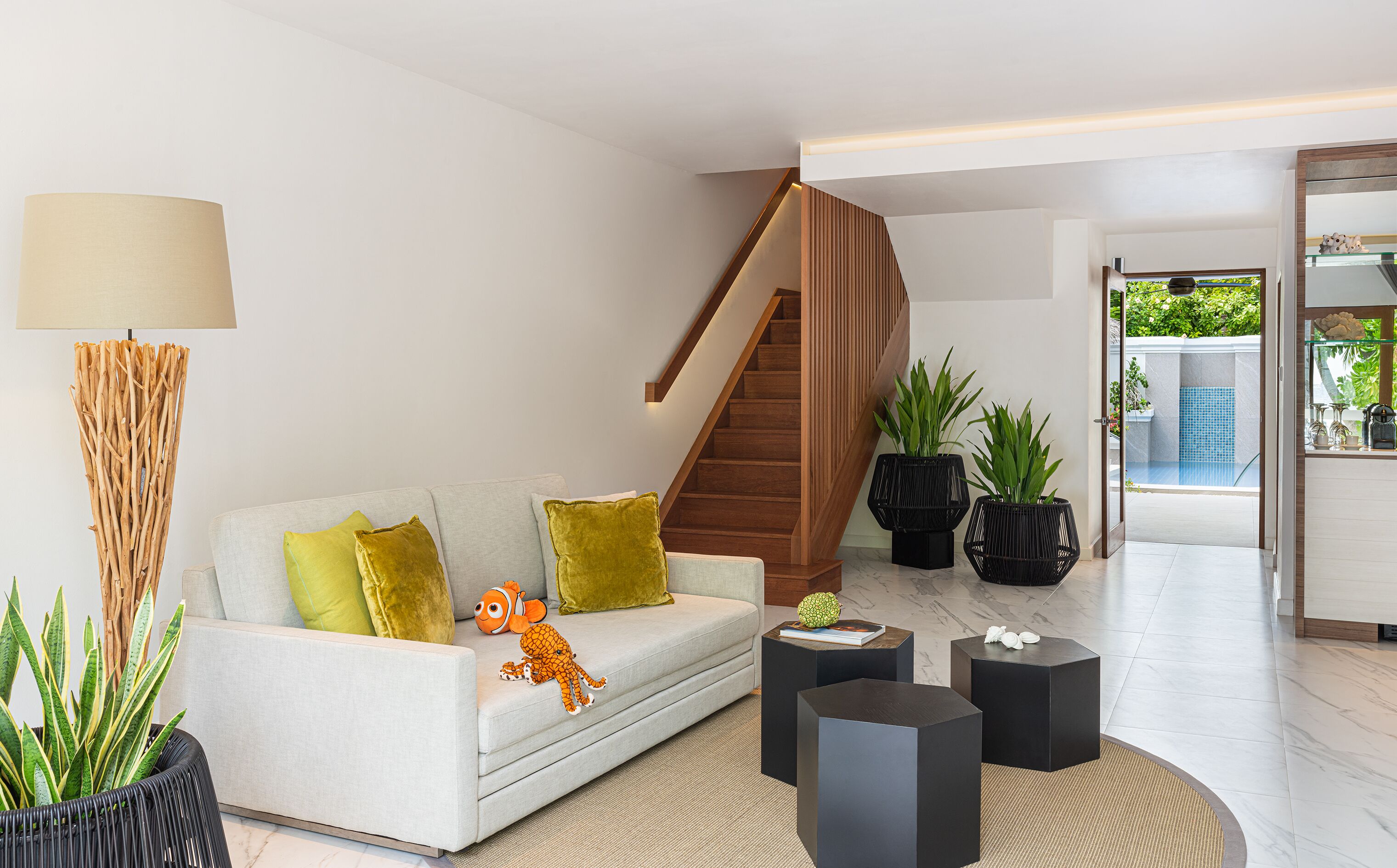 family villa | living area | 42-inch lcd tv with cable channels, tv, dvd player