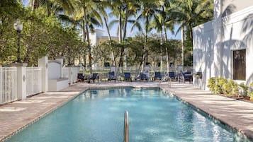 Outdoor pool, pool loungers