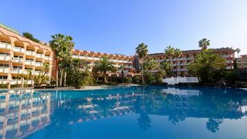 2 outdoor pools, pool umbrellas, sun loungers