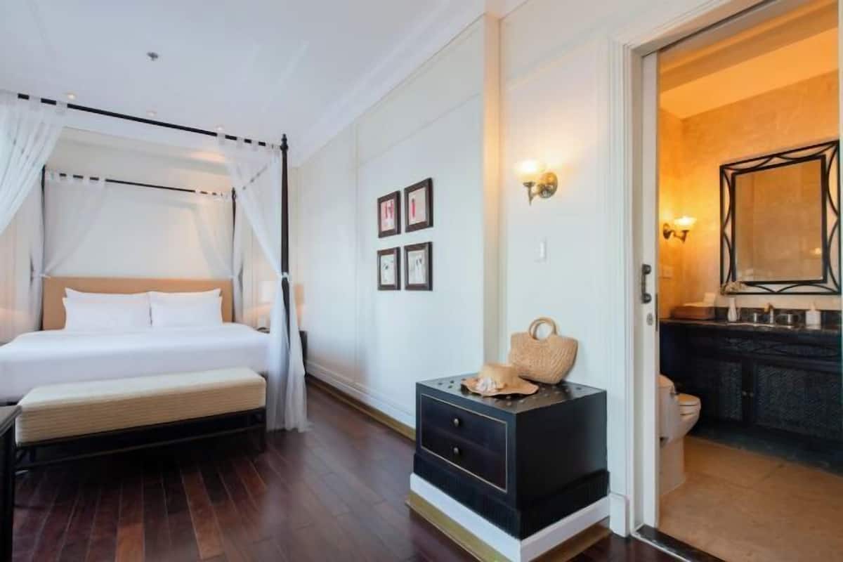1 bilik tidur, peralatan tempat tidur premium, bar mini