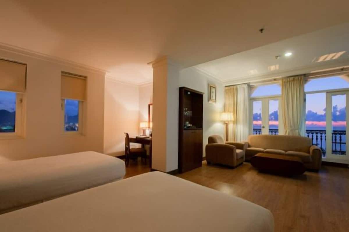 1 bilik tidur, peralatan tempat tidur premium, bar mini