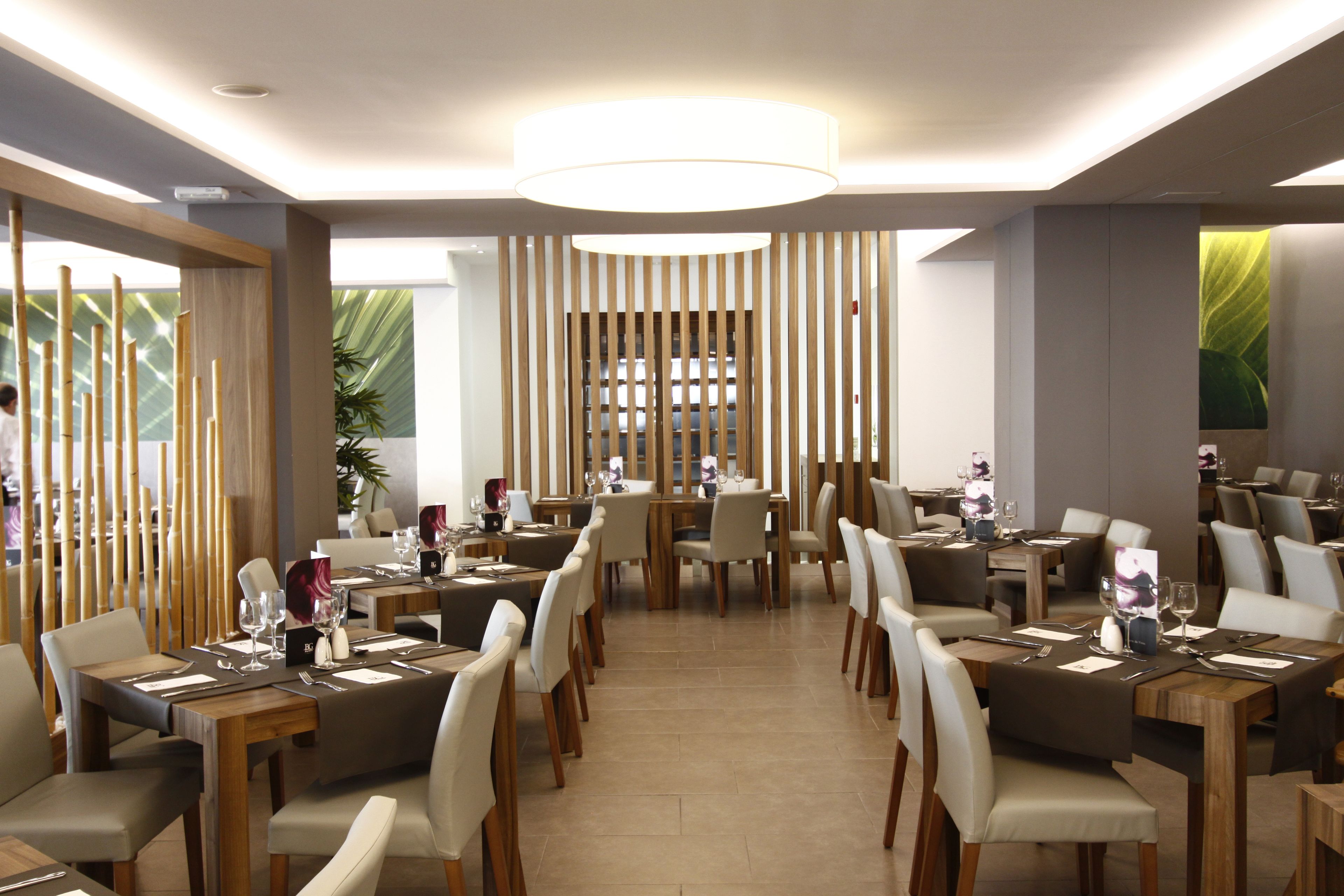 breakfast, lunch, dinner served; modern european cuisine, garden views