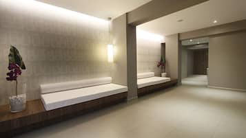 Hot tub, body treatments, body wraps, body scrubs, facials