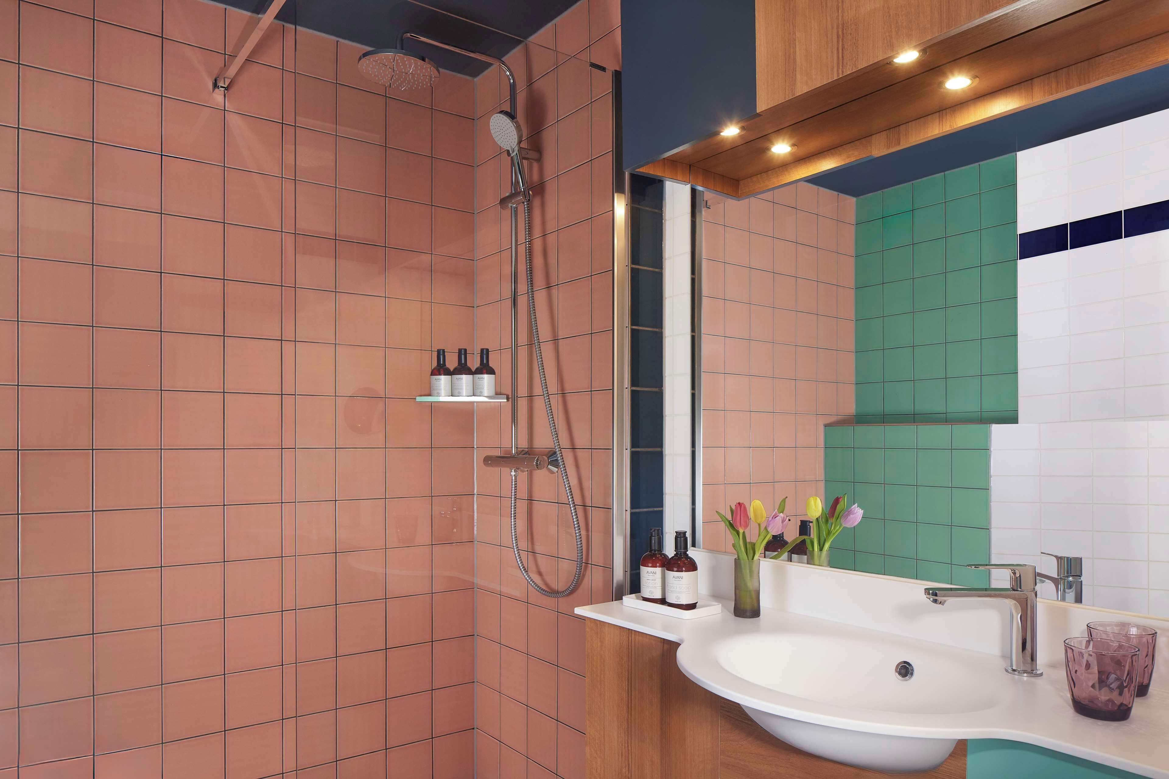 Eco-friendly toiletries, hair dryer, towels, soap