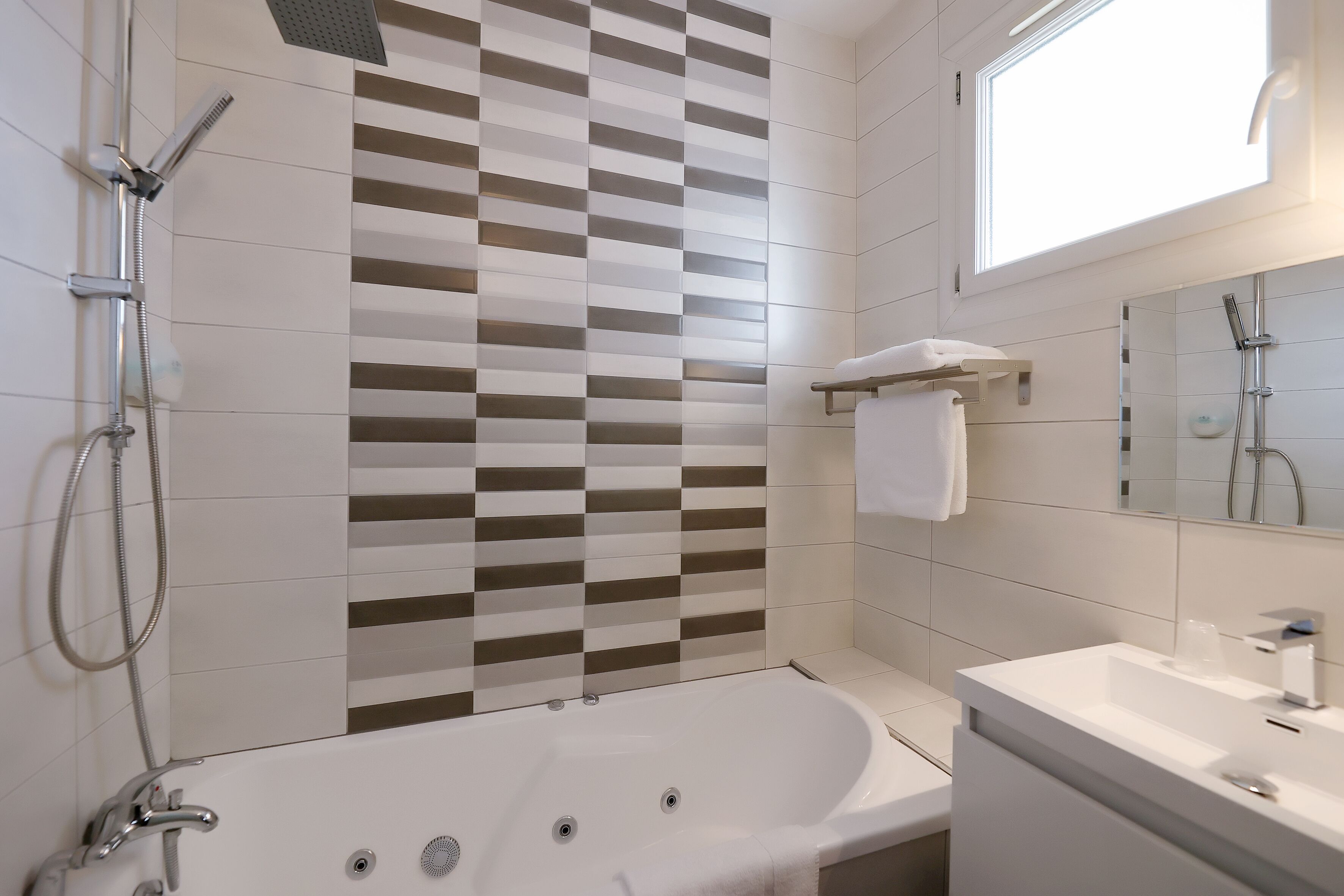 premium double room (plus) | bathroom | hair dryer, towels