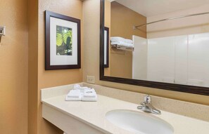 开间, 1 张特大床, 无烟房 | 浴室 | 淋浴/盆浴组合、免费洗浴用品、吹风机、毛巾