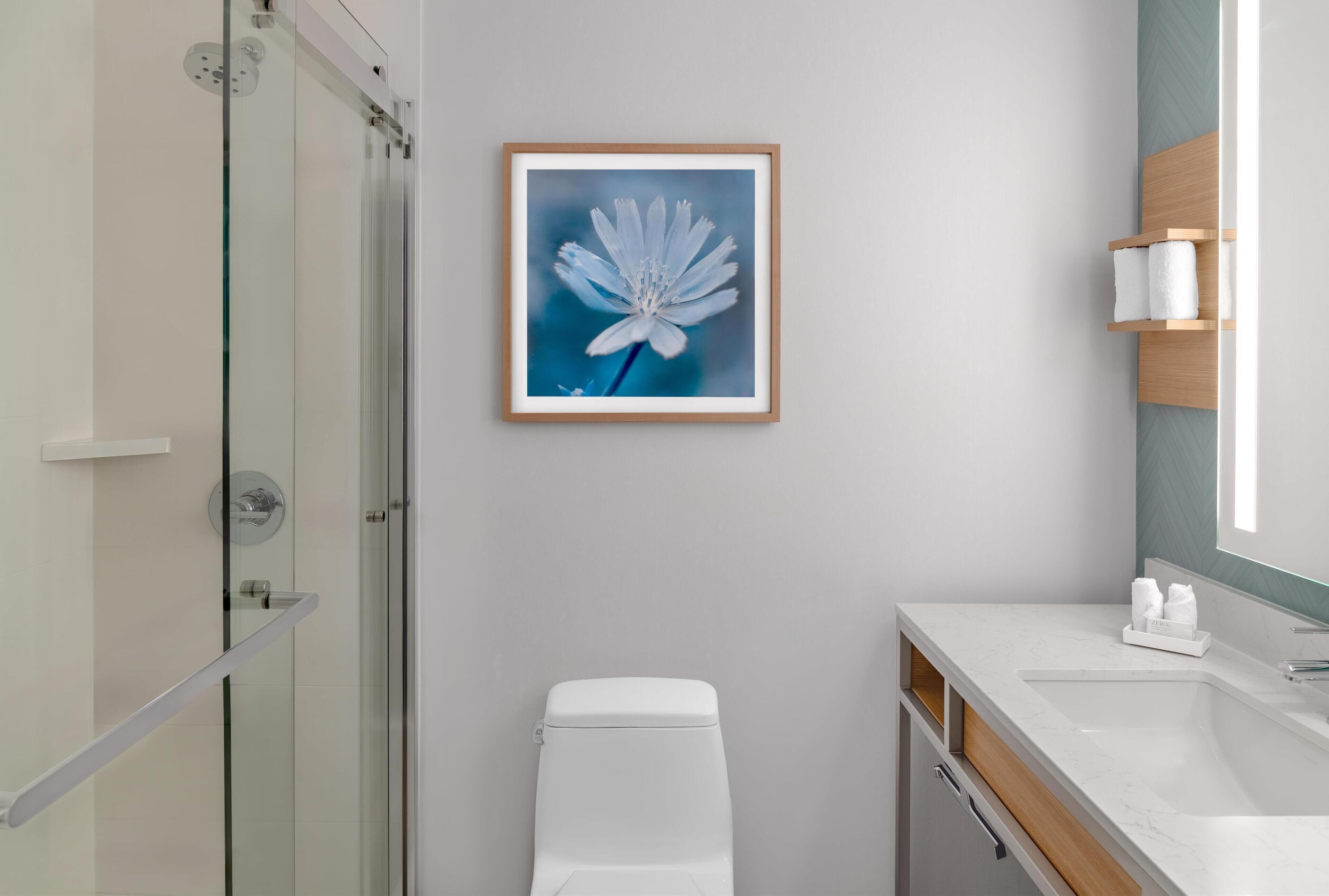 room, 1 king bed | bathroom shower