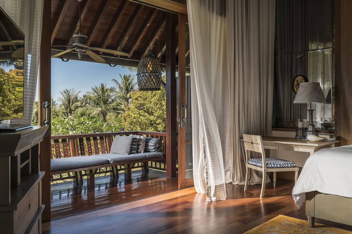 deluxe room, 1 king bed, smoking, garden view (upper floor) | balcony view