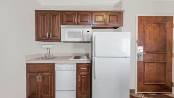 Microwave, dishwasher, coffee/tea maker, paper towels