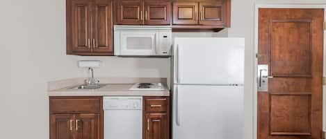 Microwave, dishwasher, coffee/tea maker, paper towels