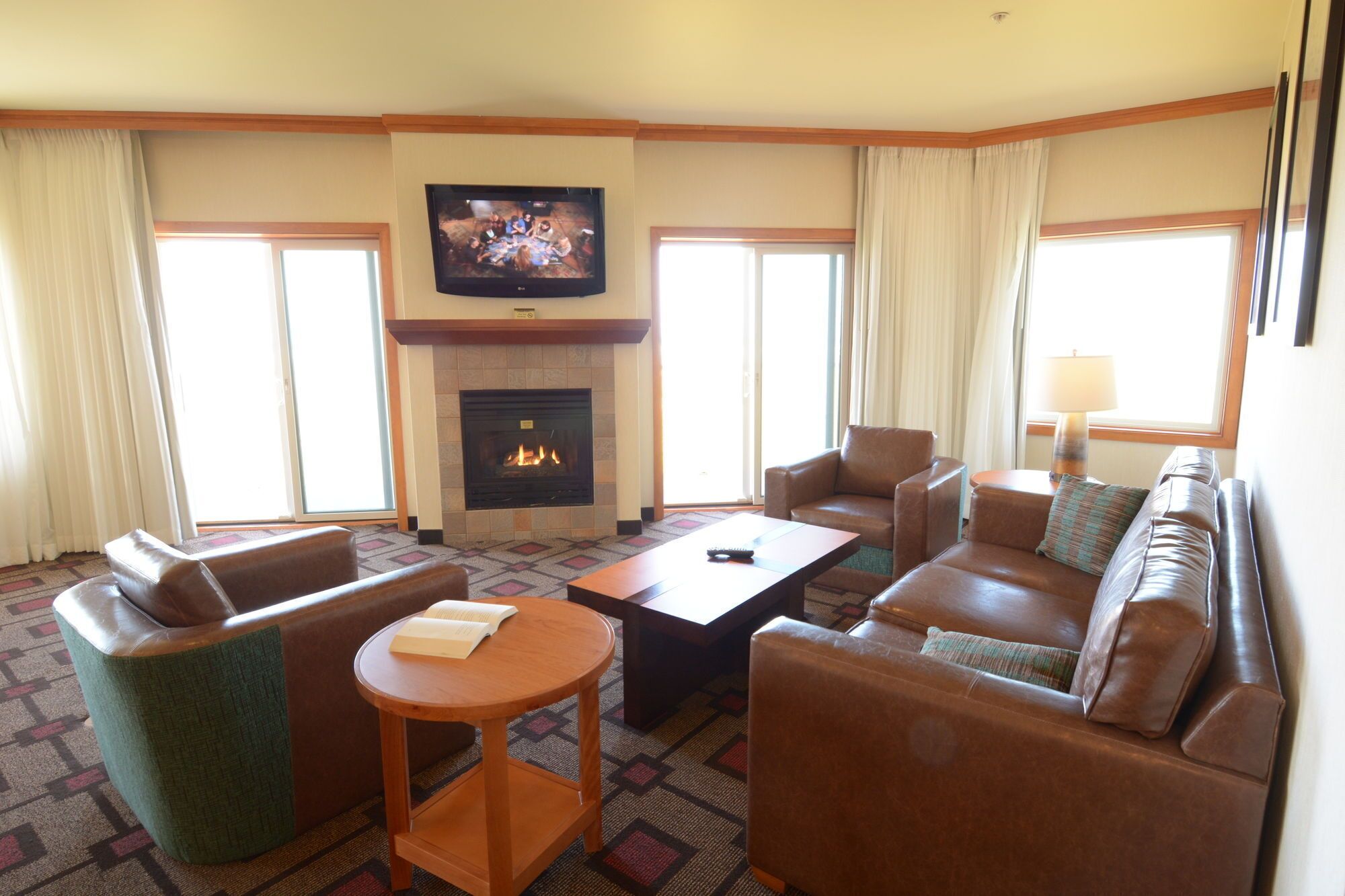 42-inch flat-screen TV with cable channels, TV, pay films