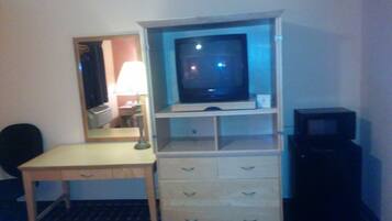 Desk, free WiFi, bed sheets