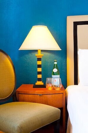 Premium bedding, down duvets, blackout curtains, iron/ironing board