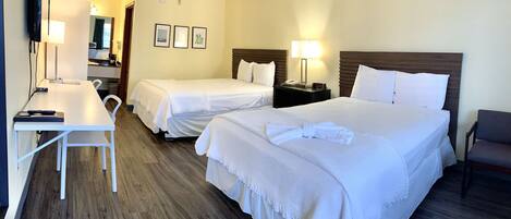 Double Room, 2 Queen Beds | Hypo-allergenic bedding, pillow-top beds, desk, blackout curtains