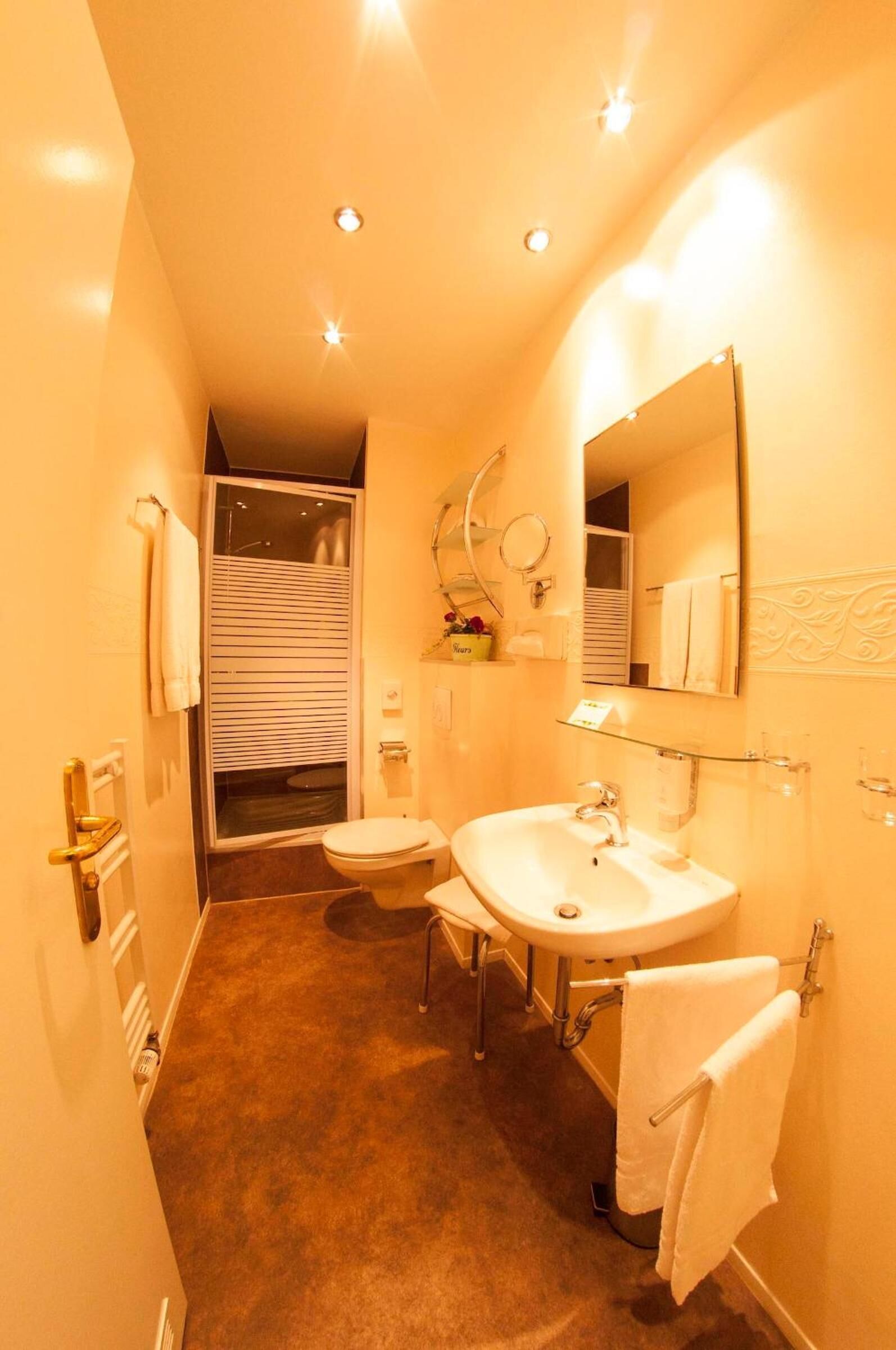 free toiletries, hair dryer, towels