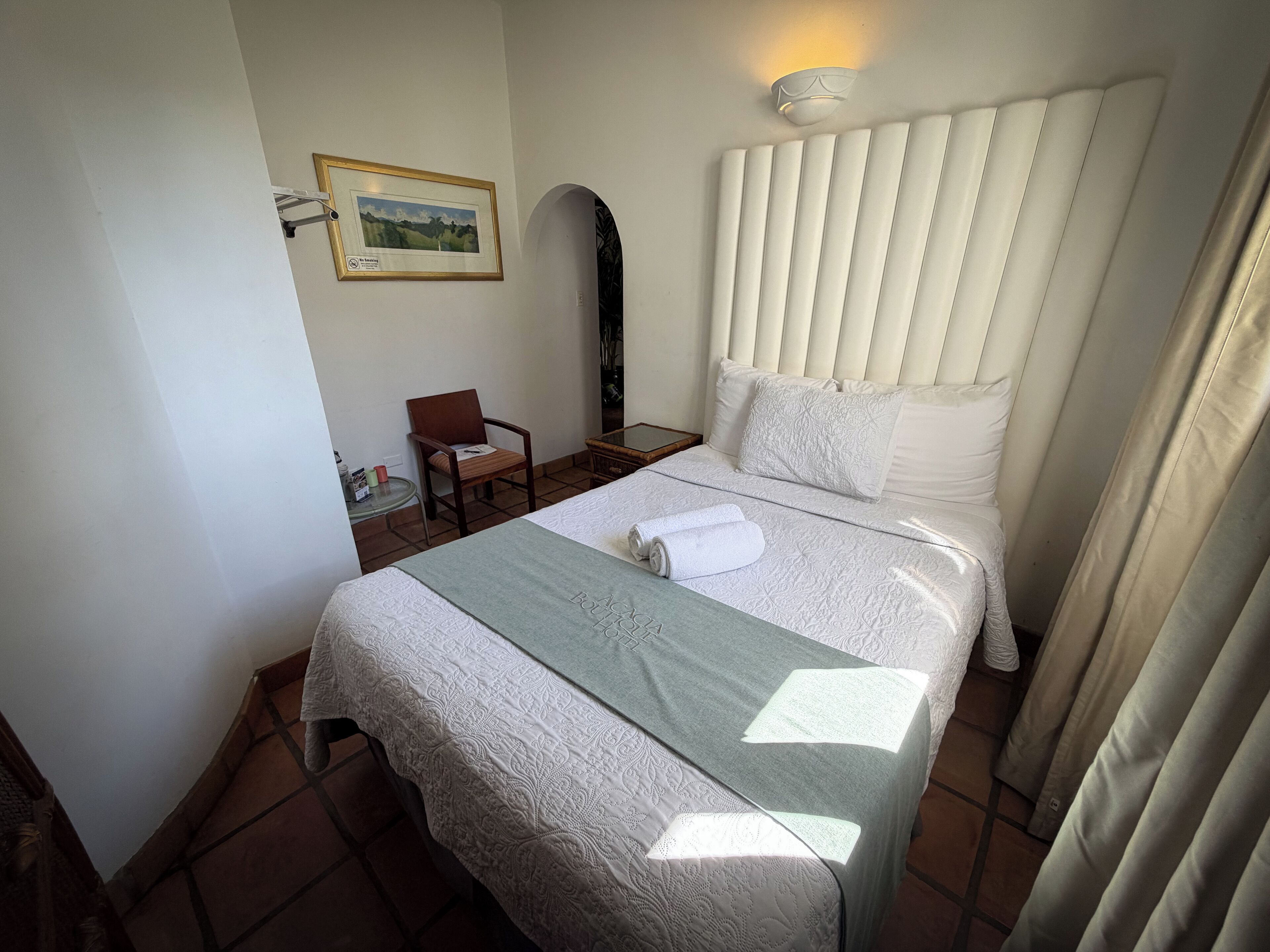 Blackout curtains, iron/ironing board, free WiFi, bed sheets