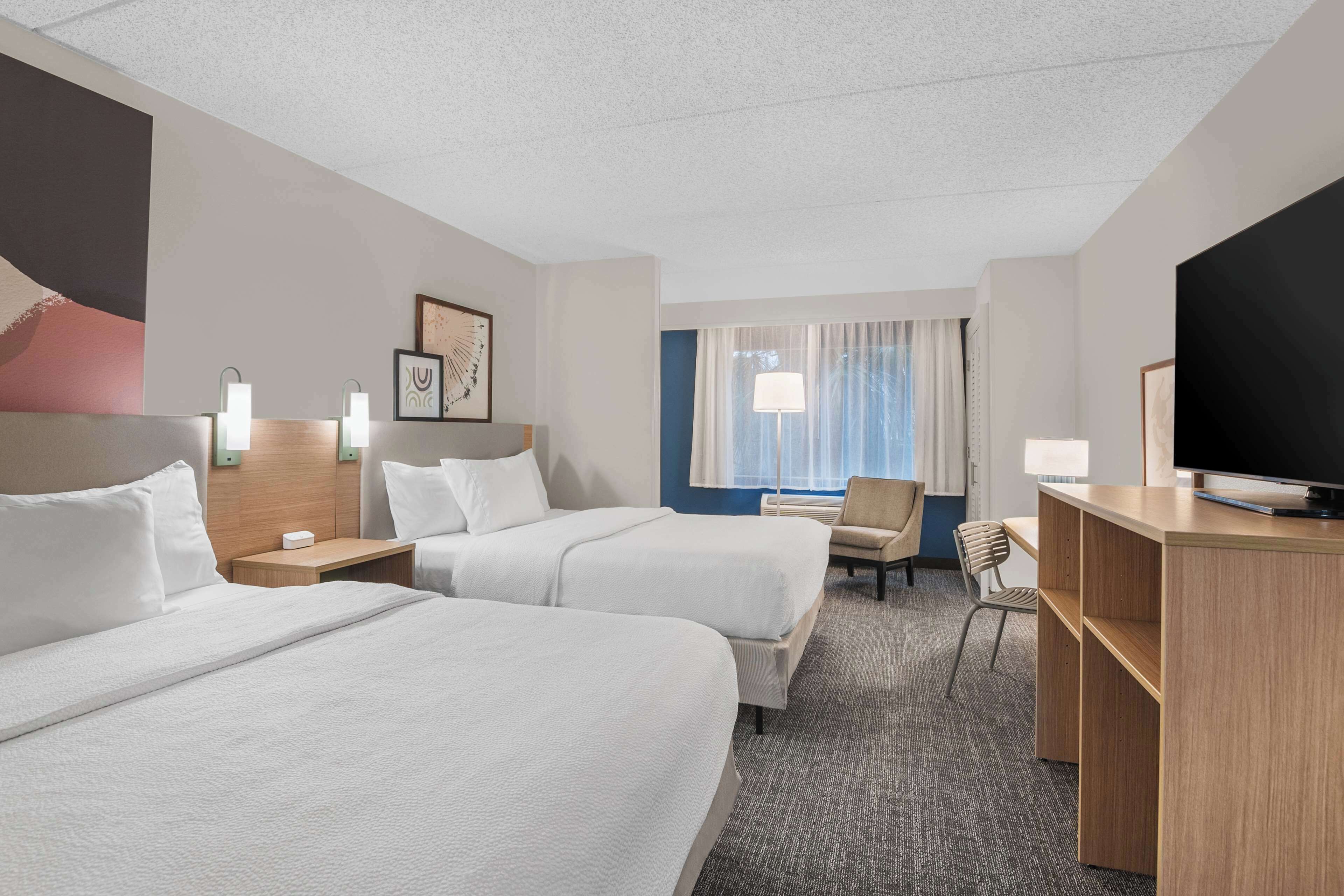 room, 2 queen beds, accessible, bathtub (mobility, hearing) | desk, blackout curtains, iron/ironing board, free cots/infant beds