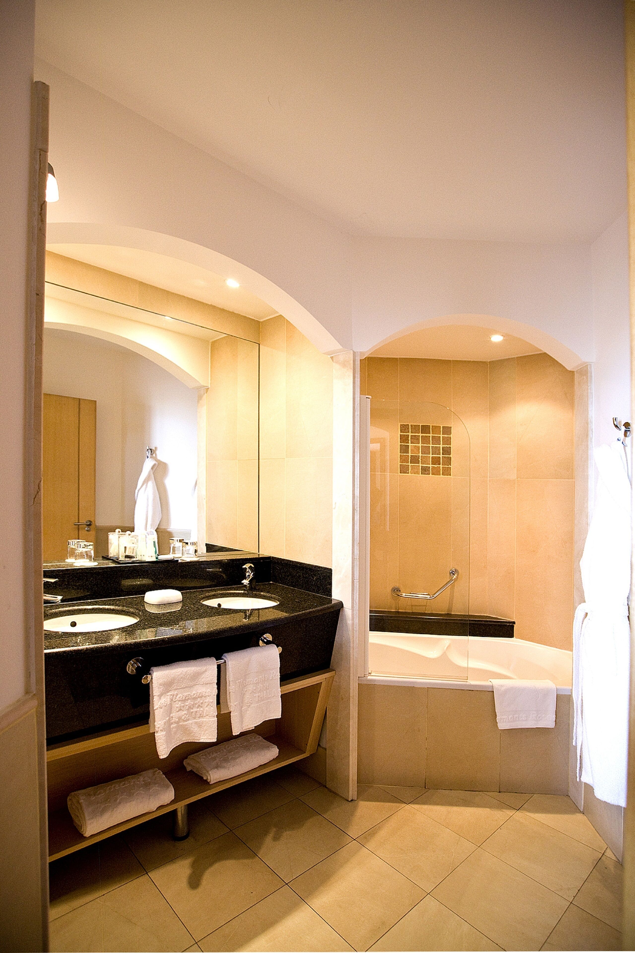 free toiletries, hair dryer, bathrobes, slippers