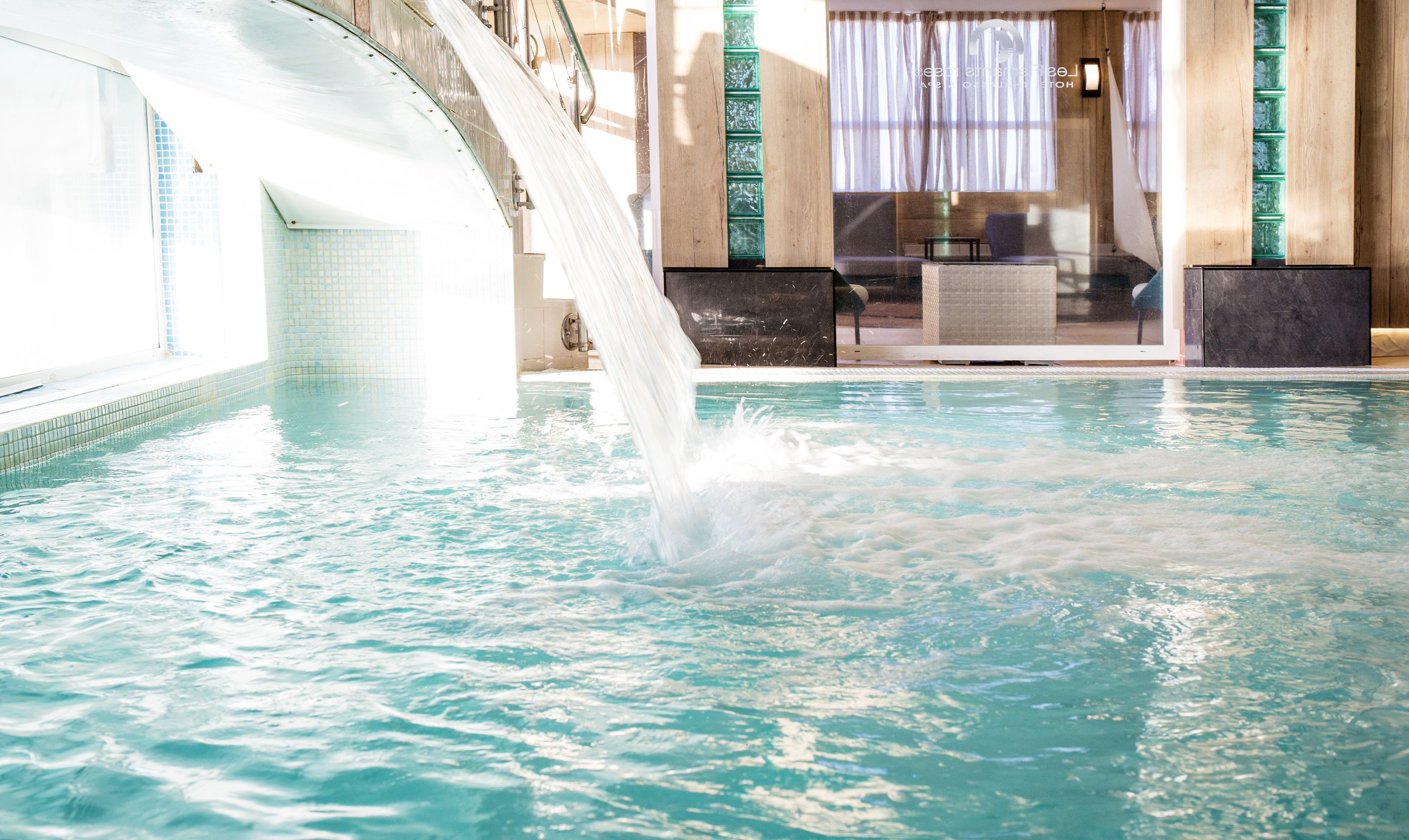 indoor pool, outdoor pool, pool loungers