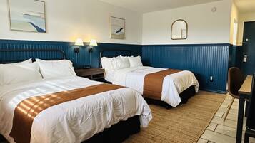 Standard Room, 2 Double Beds, Non Smoking | Desk, iron/ironing board, free WiFi, bed sheets