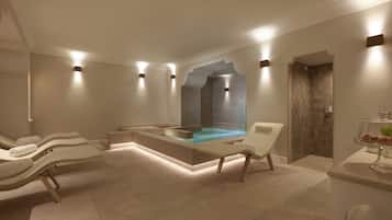 Espace de soins pour les couples, sauna, bain à remous, hammam, hammam