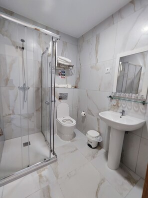 Articles de toilette gratuits, bidet, serviettes fournies