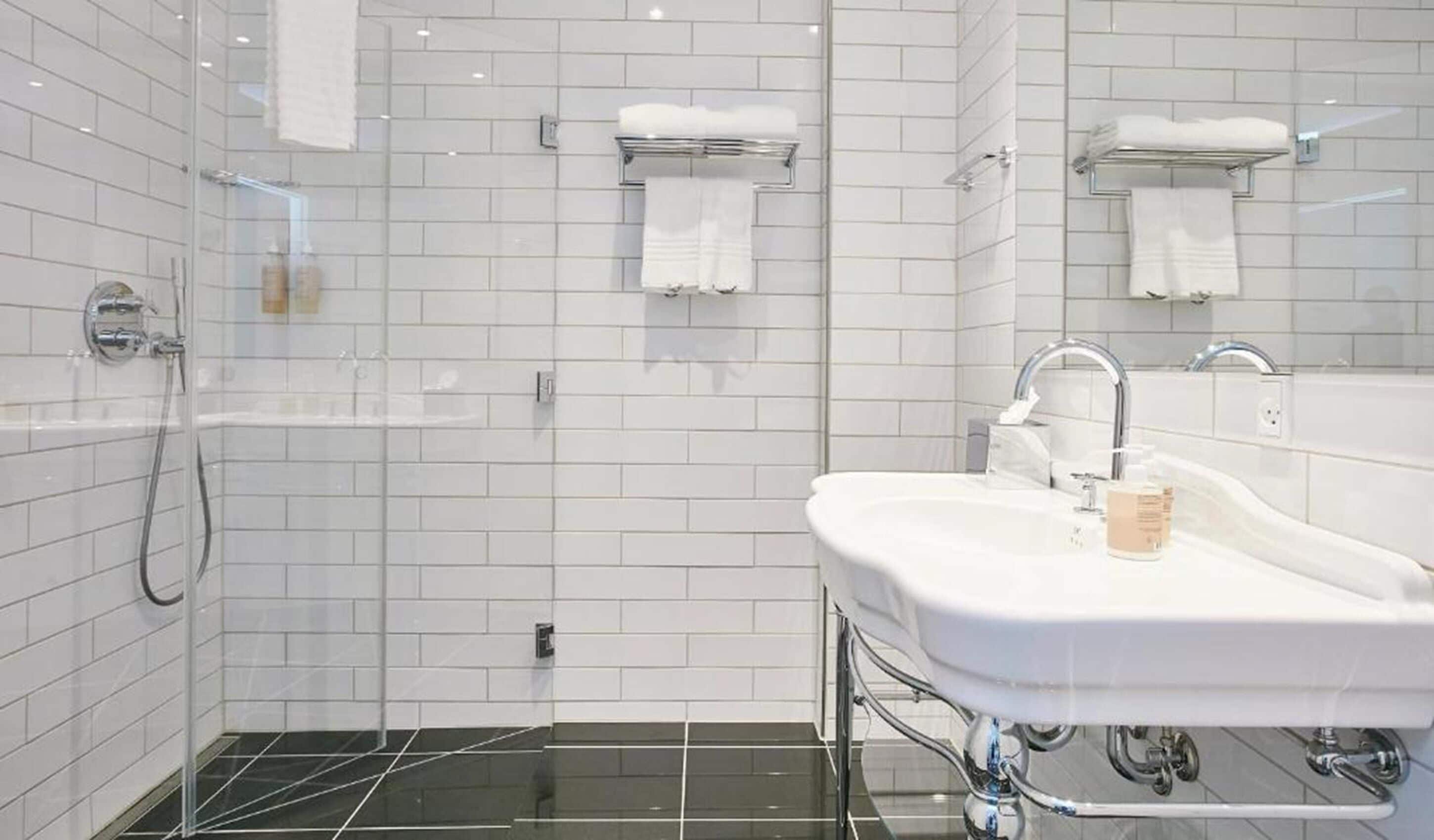 deluxe room, 2 single beds | bathroom | shower, free toiletries, hair dryer, towels