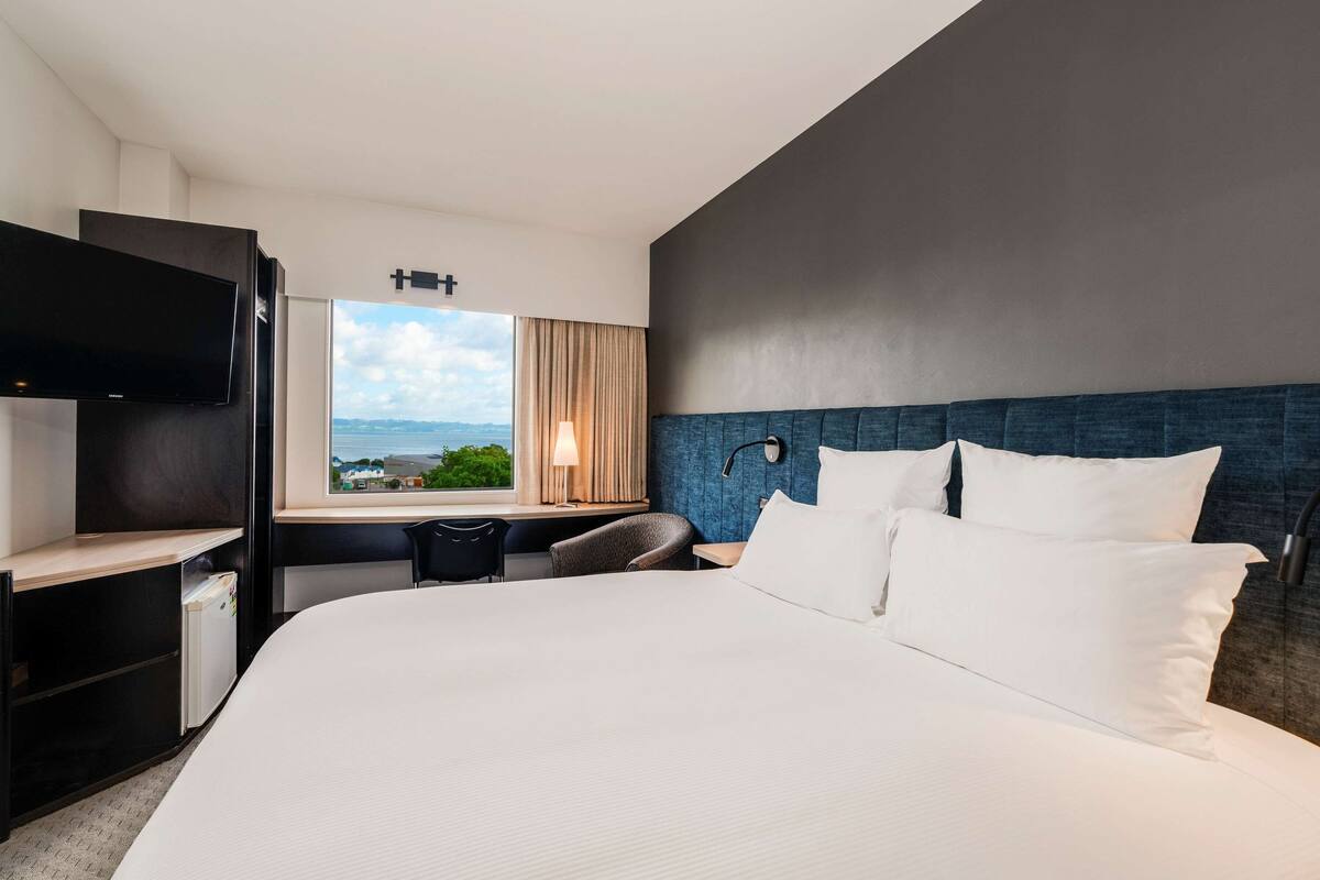 room, 1 king bed, lake view | hypo-allergenic bedding, down duvets, desk, blackout curtains