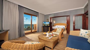 Royal Suite, Sea View | Living area | 32-inch LED TV with digital channels, TV