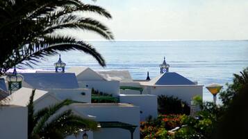 Superior appartement, 1 slaapkamer, terras | Uitzicht op strand/zee