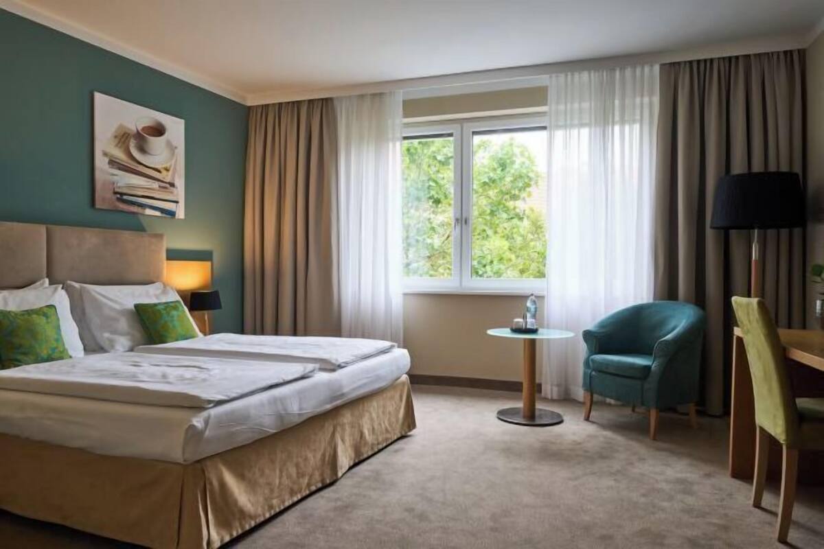 1 slaapkamer, luxe beddengoed, pillowtop-bedden, een minibar