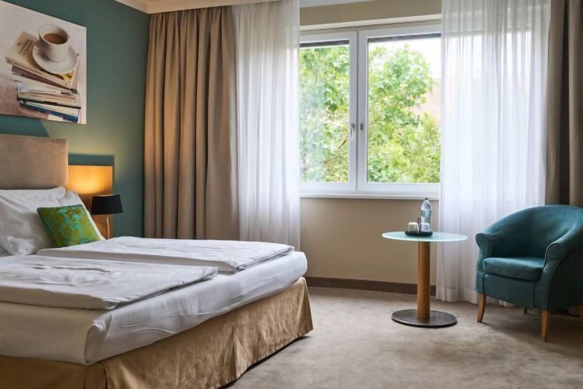 1 slaapkamer, luxe beddengoed, pillowtop-bedden, een minibar