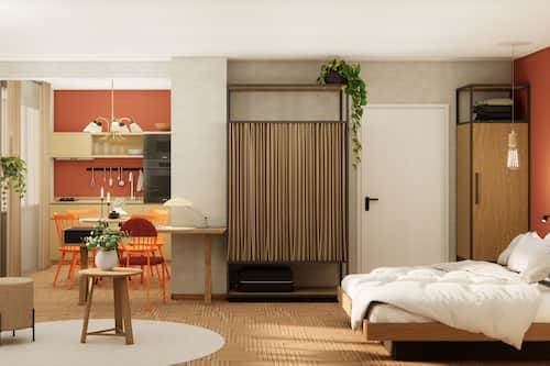 Familie appartement | Luxe beddengoed, pillowtop-bedden, een minibar, een kluis op de kamer
