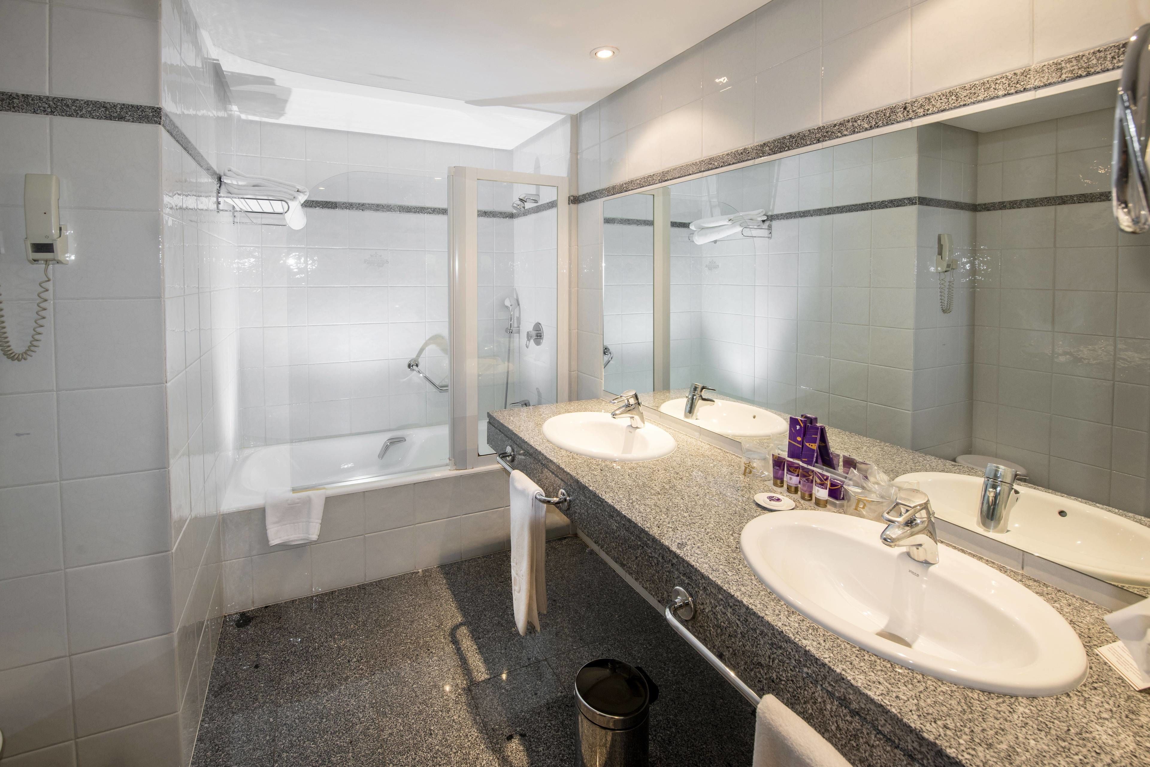 free toiletries, hair dryer, bidet, towels